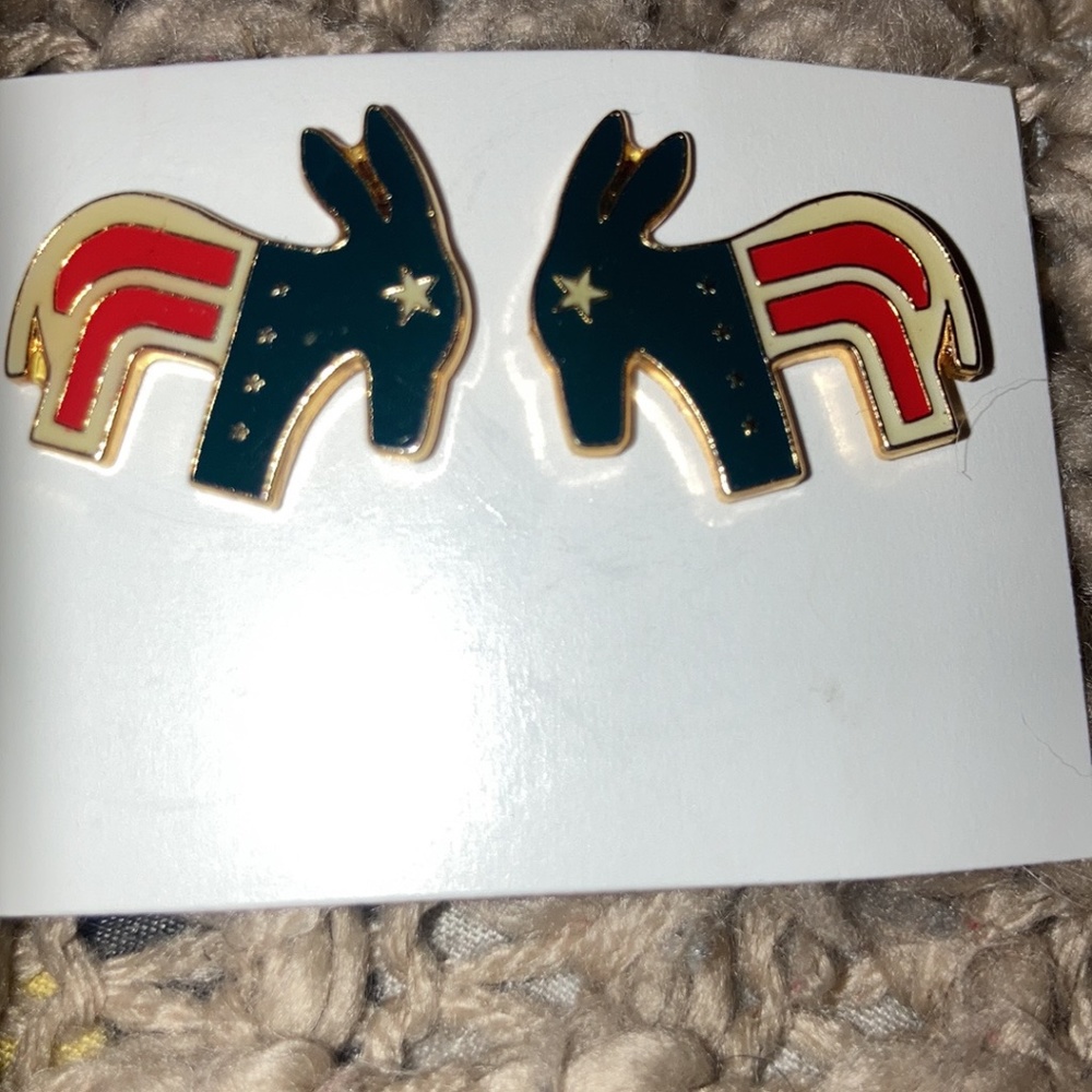 Political Donkey Earrings